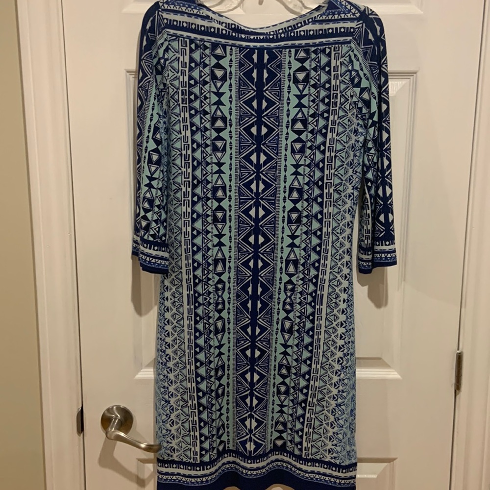 Saks Fifth Avenue “Black” label dress. Great summer colours of navy white & mint